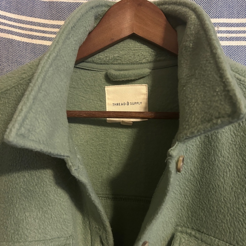 Teal Green Fleece Shacket/Jacket - Picture 2 of 5